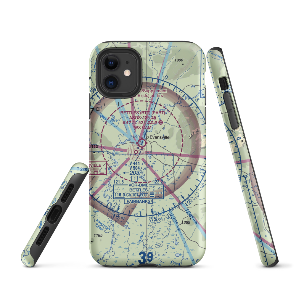 Vor Lake Waterlane Seaplane Base (2A4) VFR Sectional  Tough iPhone Case iPhone 11 model shown