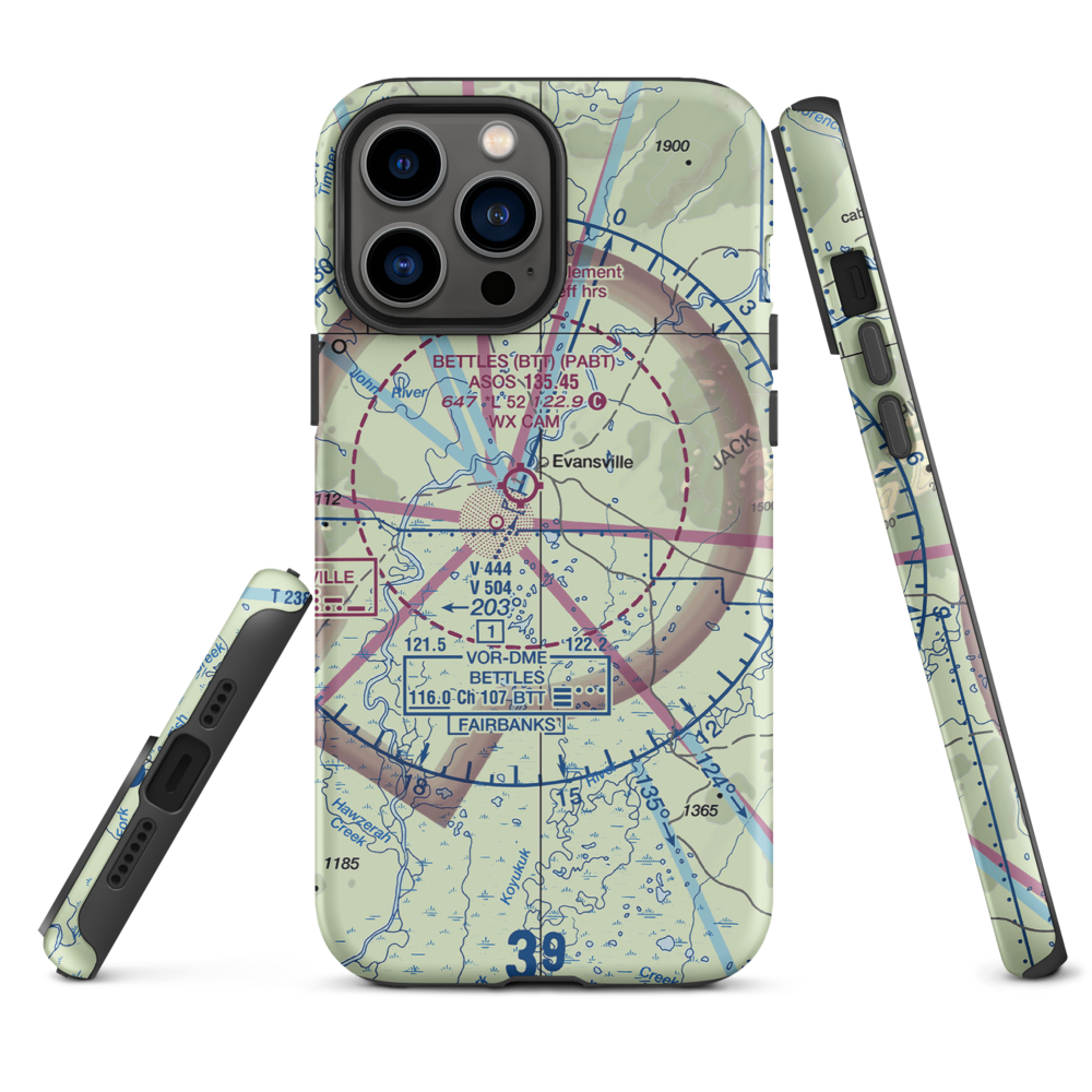 Vor Lake Waterlane Seaplane Base (2A4) VFR Sectional  Tough iPhone Case iPhone 13 Pro Max model shown