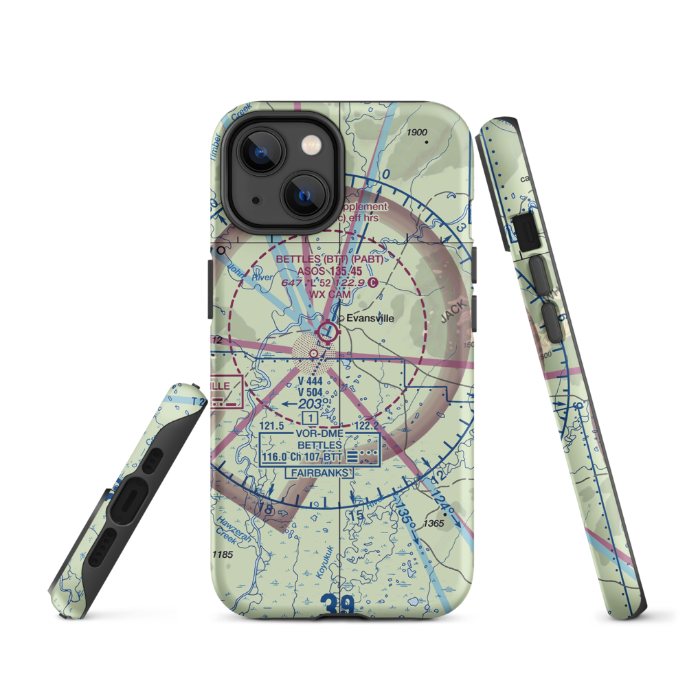 Vor Lake Waterlane Seaplane Base (2A4) VFR Sectional  Tough iPhone Case iPhone 14 model shown
