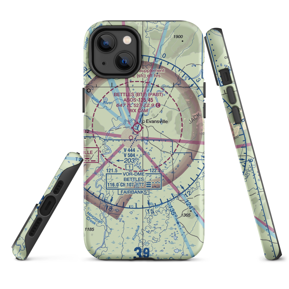 Vor Lake Waterlane Seaplane Base (2A4) VFR Sectional  Tough iPhone Case iPhone 14 Plus model shown