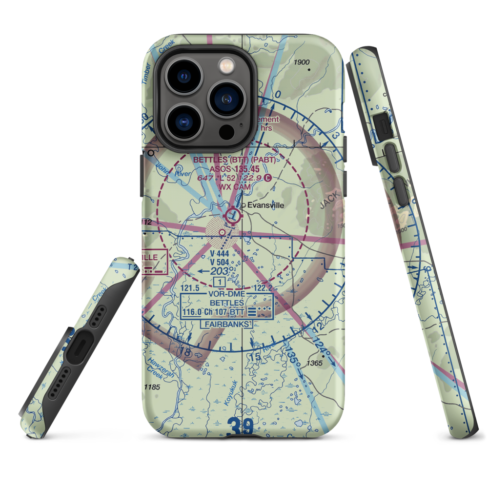 Vor Lake Waterlane Seaplane Base (2A4) VFR Sectional  Tough iPhone Case iPhone 14 Pro Max model shown