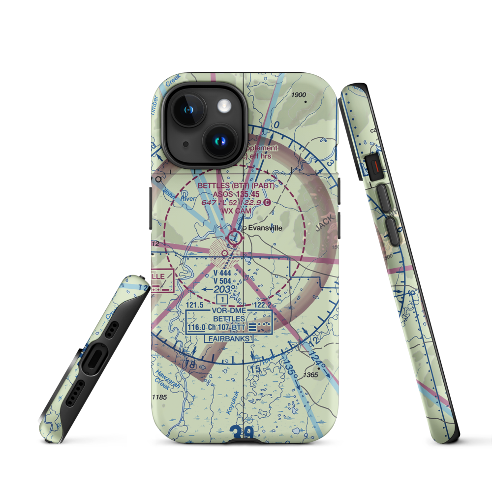 Vor Lake Waterlane Seaplane Base (2A4) VFR Sectional  Tough iPhone Case iPhone 15 model shown