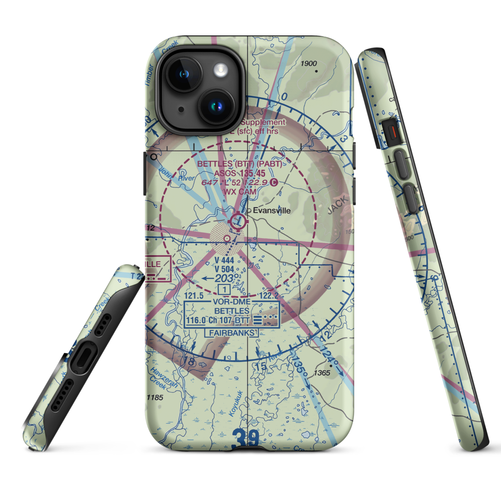 Vor Lake Waterlane Seaplane Base (2A4) VFR Sectional  Tough iPhone Case iPhone 15 Plus model shown