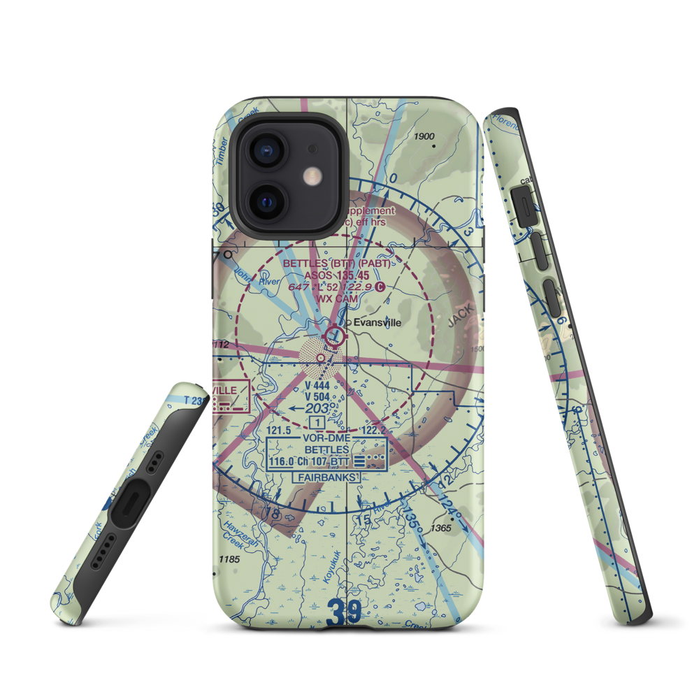 Vor Lake Waterlane Seaplane Base (2A4) VFR Sectional  Tough iPhone Case iPhone 12 model shown