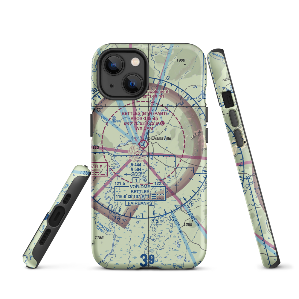 Vor Lake Waterlane Seaplane Base (2A4) VFR Sectional  Tough iPhone Case iPhone 13 model shown