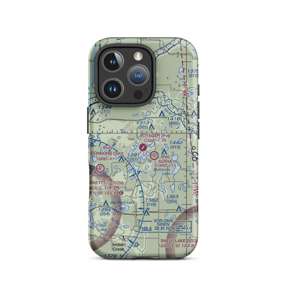 Voyager Village Airstrip (9WN2) VFR Sectional  Tough iPhone Case iPhone 16 Pro model shown