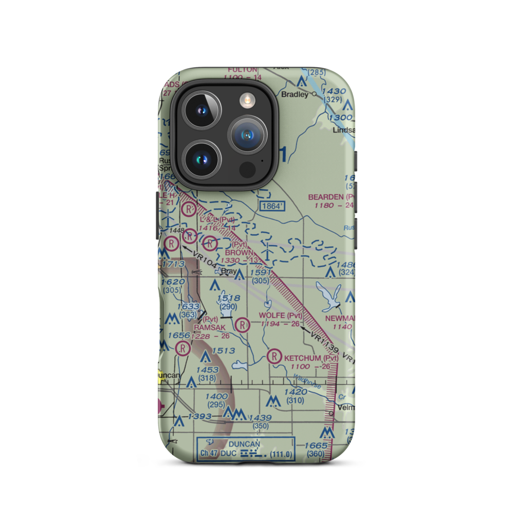 VR Airstrip (2OK0) VFR Sectional  Tough iPhone Case iPhone 16 Pro model shown
