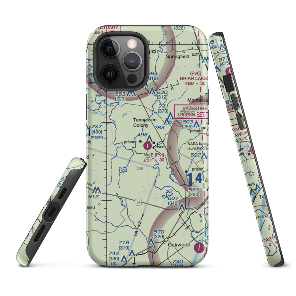 W J E Airport (TA70) VFR Sectional  Tough iPhone Case iPhone 12 Pro Max model shown