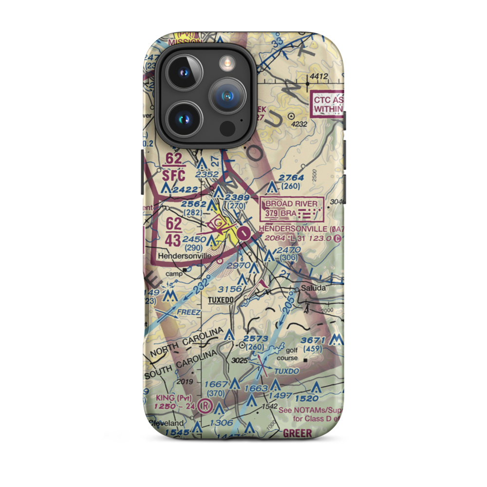 W.N.C. Air Museum Airport (8NC9) VFR Sectional  Tough iPhone Case iPhone 16 Pro Max model shown