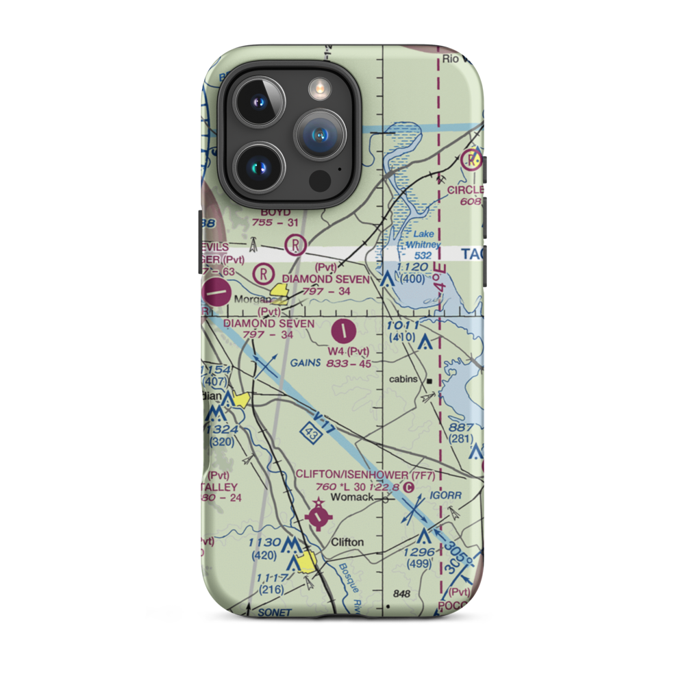 W4 Ranch Airport (84TE) VFR Sectional  Tough iPhone Case iPhone 16 Pro Max model shown