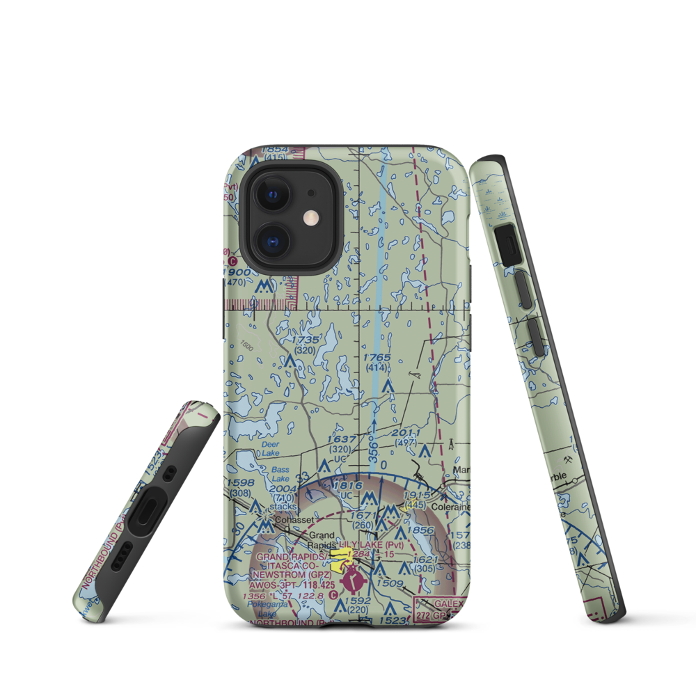 Wabana Seaplane Base (9MN2) VFR Sectional  Tough iPhone Case iPhone 12 mini model shown