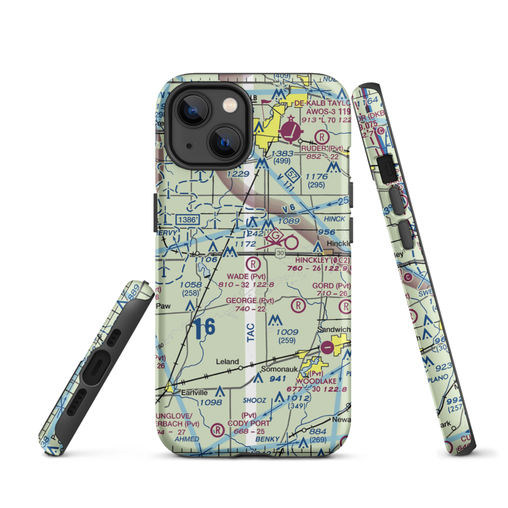 Wade Airport (56LL) VFR Sectional  Tough iPhone Case iPhone 13 model shown
