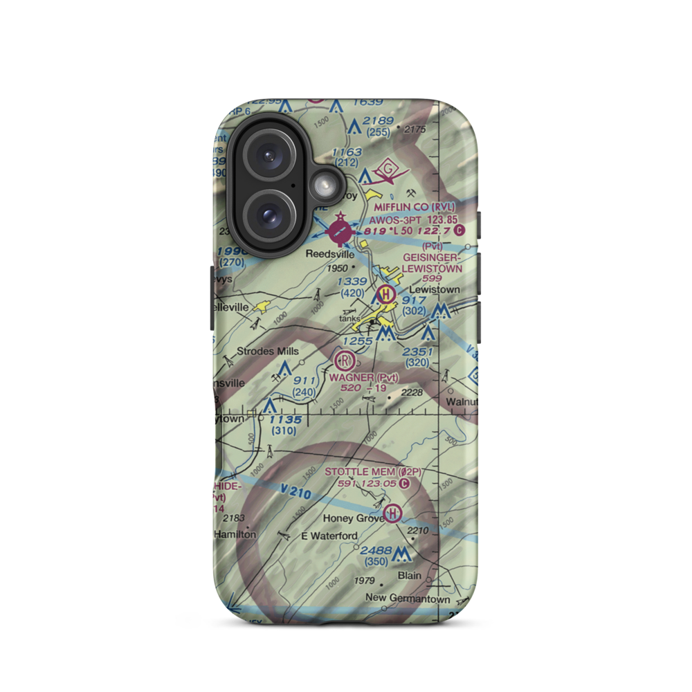 Wagner Airport (1PA4) VFR Sectional  Tough iPhone Case iPhone 16 model shown