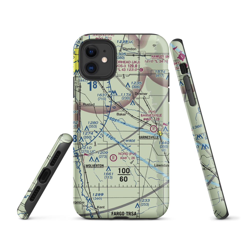 Wagner Farm Airport (36MN) VFR Sectional  Tough iPhone Case iPhone 11 model shown