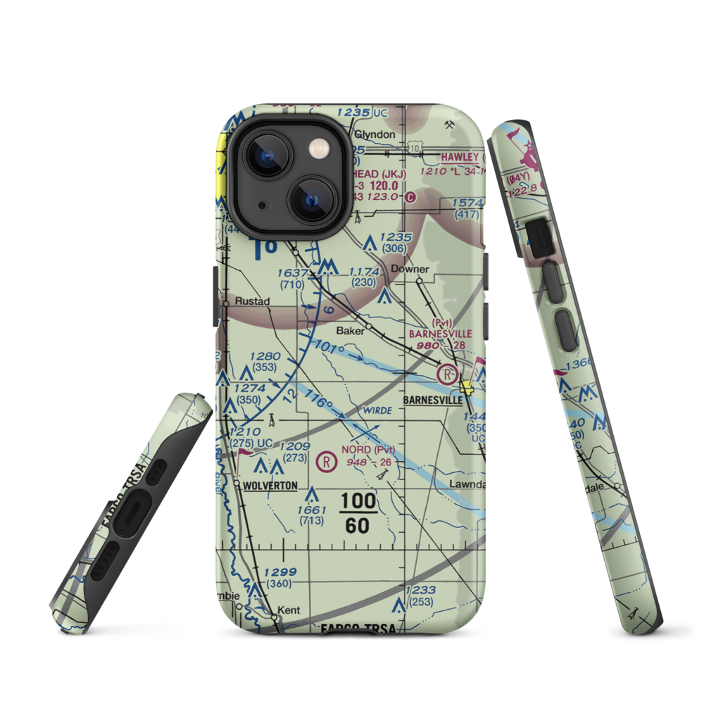 Wagner Farm Airport (36MN) VFR Sectional  Tough iPhone Case iPhone 14 model shown