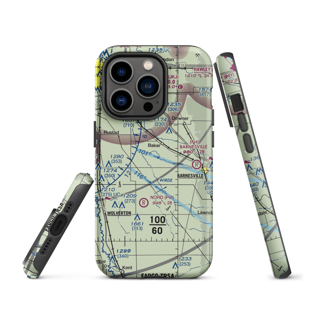 Wagner Farm Airport (36MN) VFR Sectional  Tough iPhone Case iPhone 14 Pro model shown