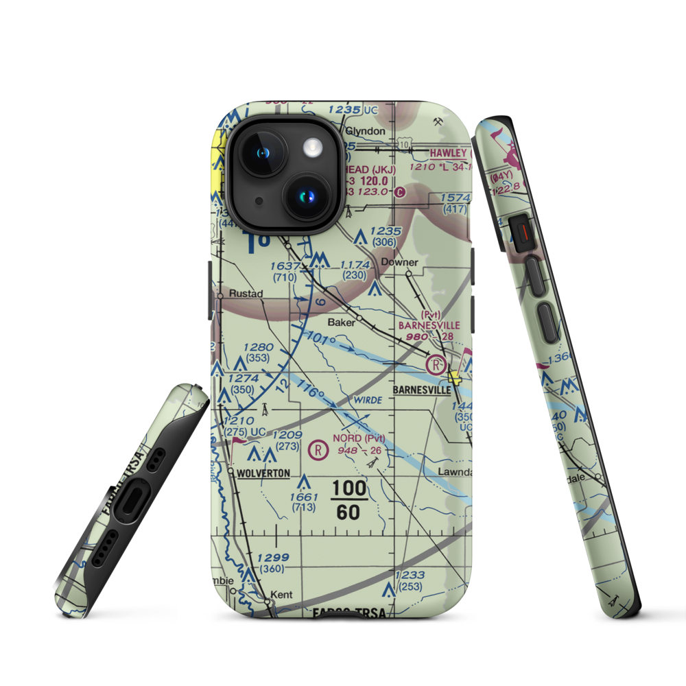Wagner Farm Airport (36MN) VFR Sectional  Tough iPhone Case iPhone 15 model shown