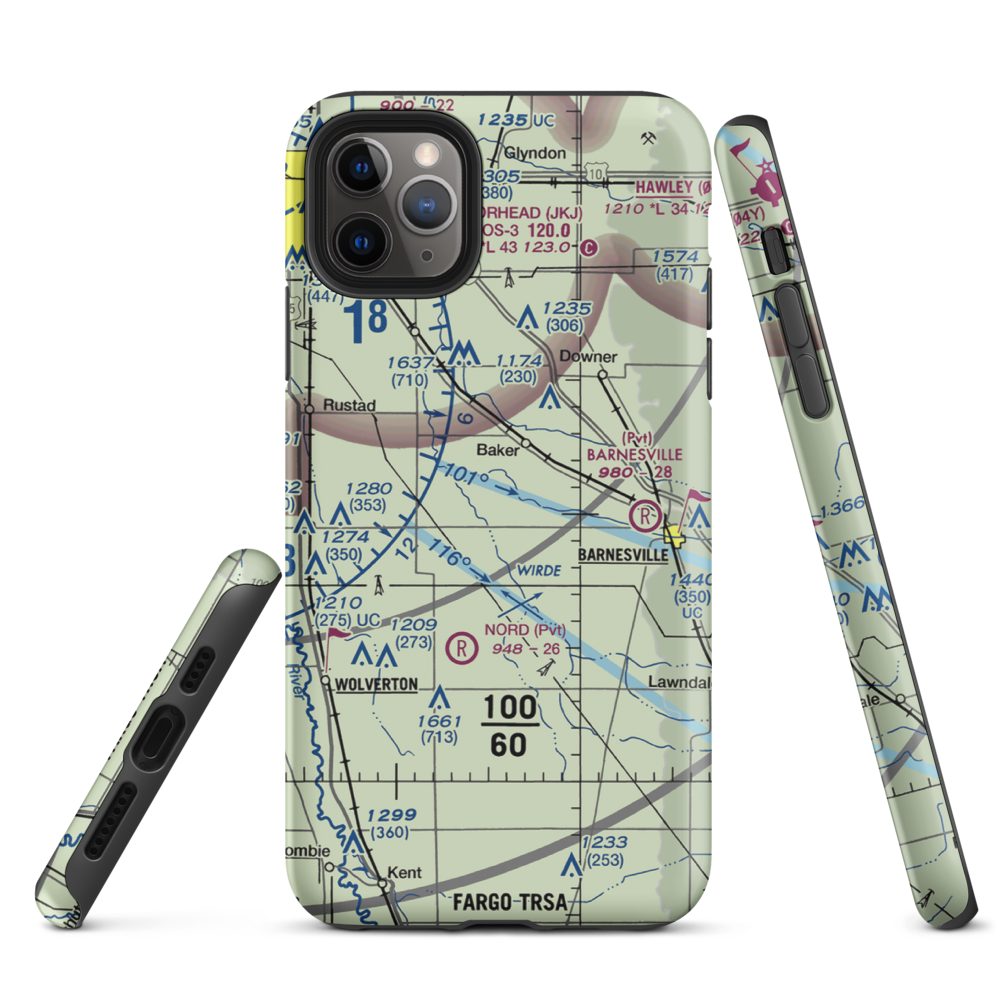 Wagner Farm Airport (36MN) VFR Sectional  Tough iPhone Case iPhone 11 Pro Max model shown