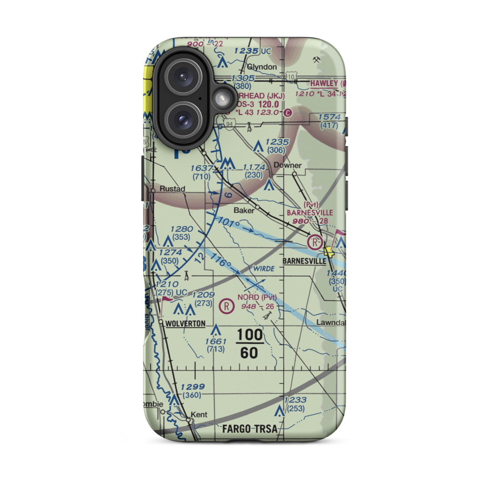 Wagner Farm Airport (36MN) VFR Sectional  Tough iPhone Case iPhone 16 Plus model shown
