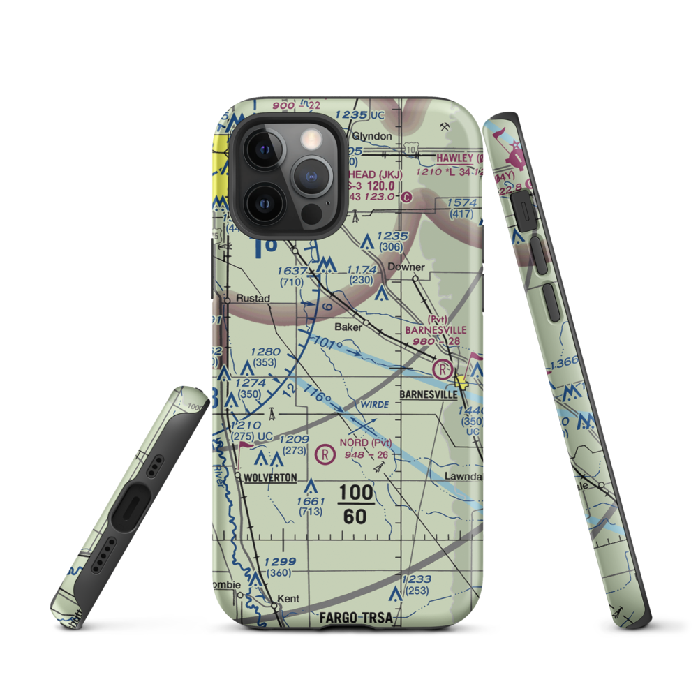 Wagner Farm Airport (36MN) VFR Sectional  Tough iPhone Case iPhone 12 Pro model shown