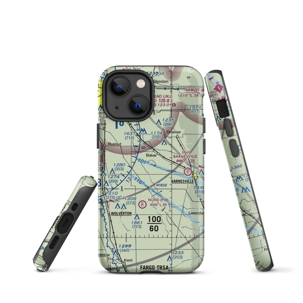 Wagner Farm Airport (36MN) VFR Sectional  Tough iPhone Case iPhone 13 mini model shown