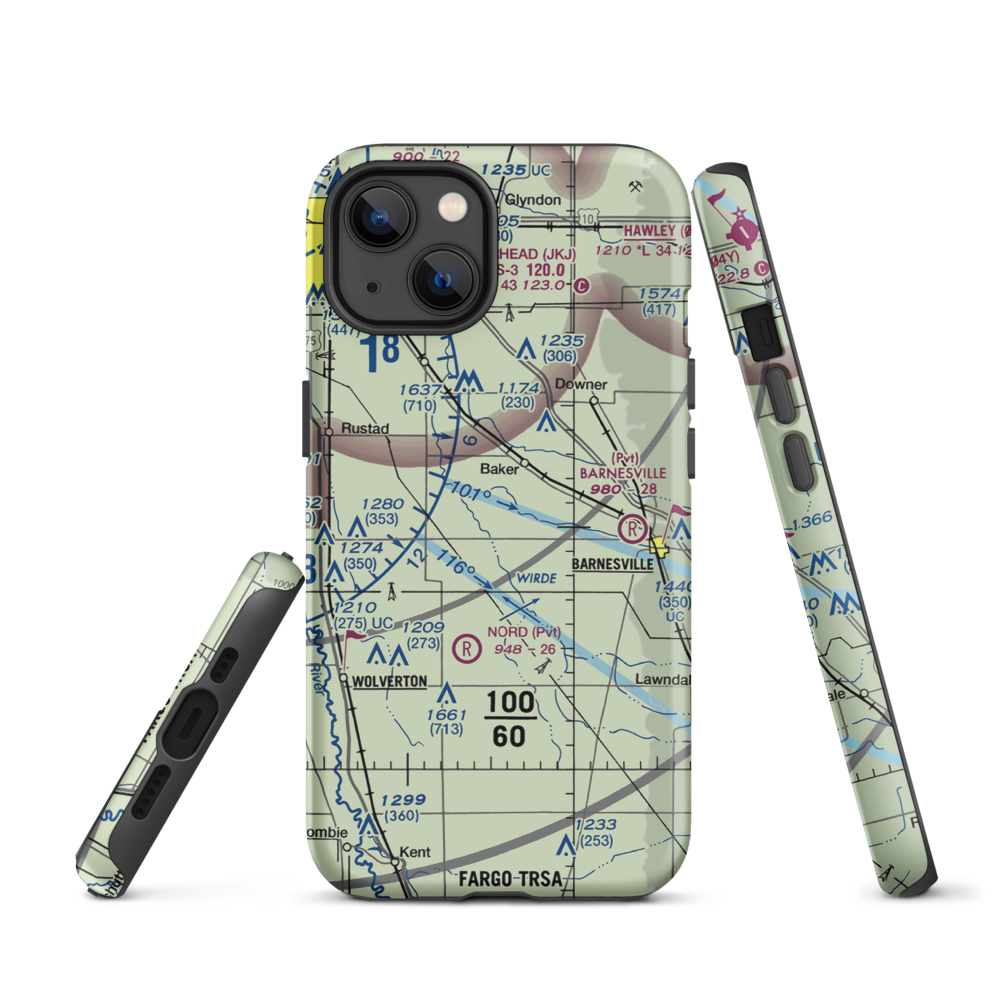 Wagner Farm Airport (36MN) VFR Sectional  Tough iPhone Case iPhone 13 model shown