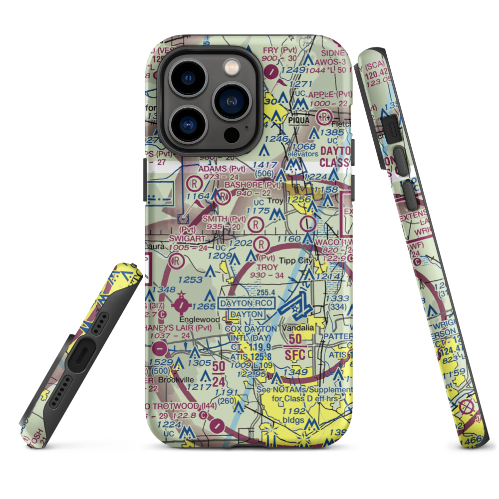 Wagner International Airport (OI06) VFR Sectional  Tough iPhone Case iPhone 14 Pro Max model shown
