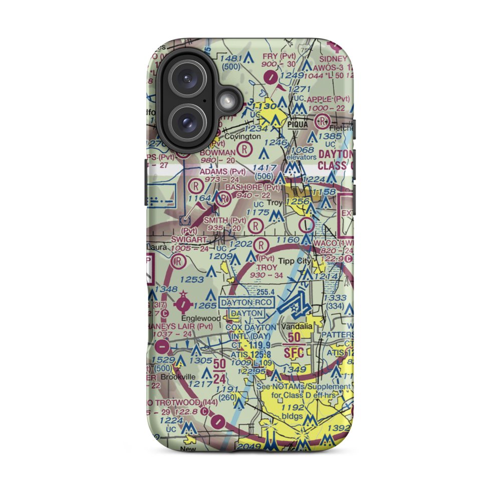 Wagner International Airport (OI06) VFR Sectional  Tough iPhone Case iPhone 16 Plus model shown