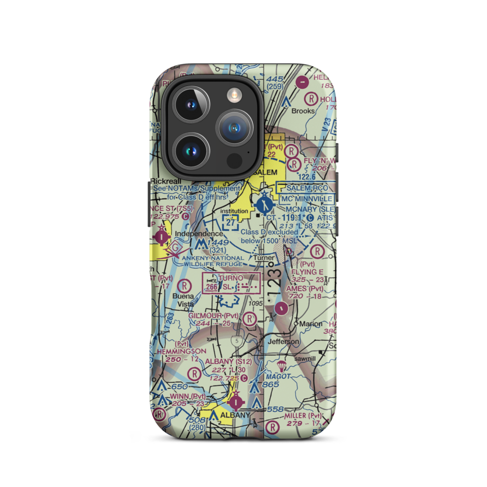 Wagoner Airport (4OR8) VFR Sectional  Tough iPhone Case iPhone 16 Pro model shown
