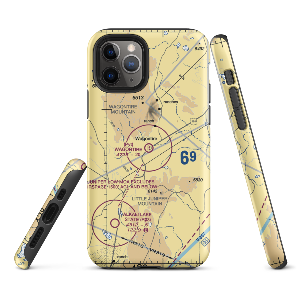 Wagontire Airport (81OR) VFR Sectional  Tough iPhone Case iPhone 11 Pro model shown