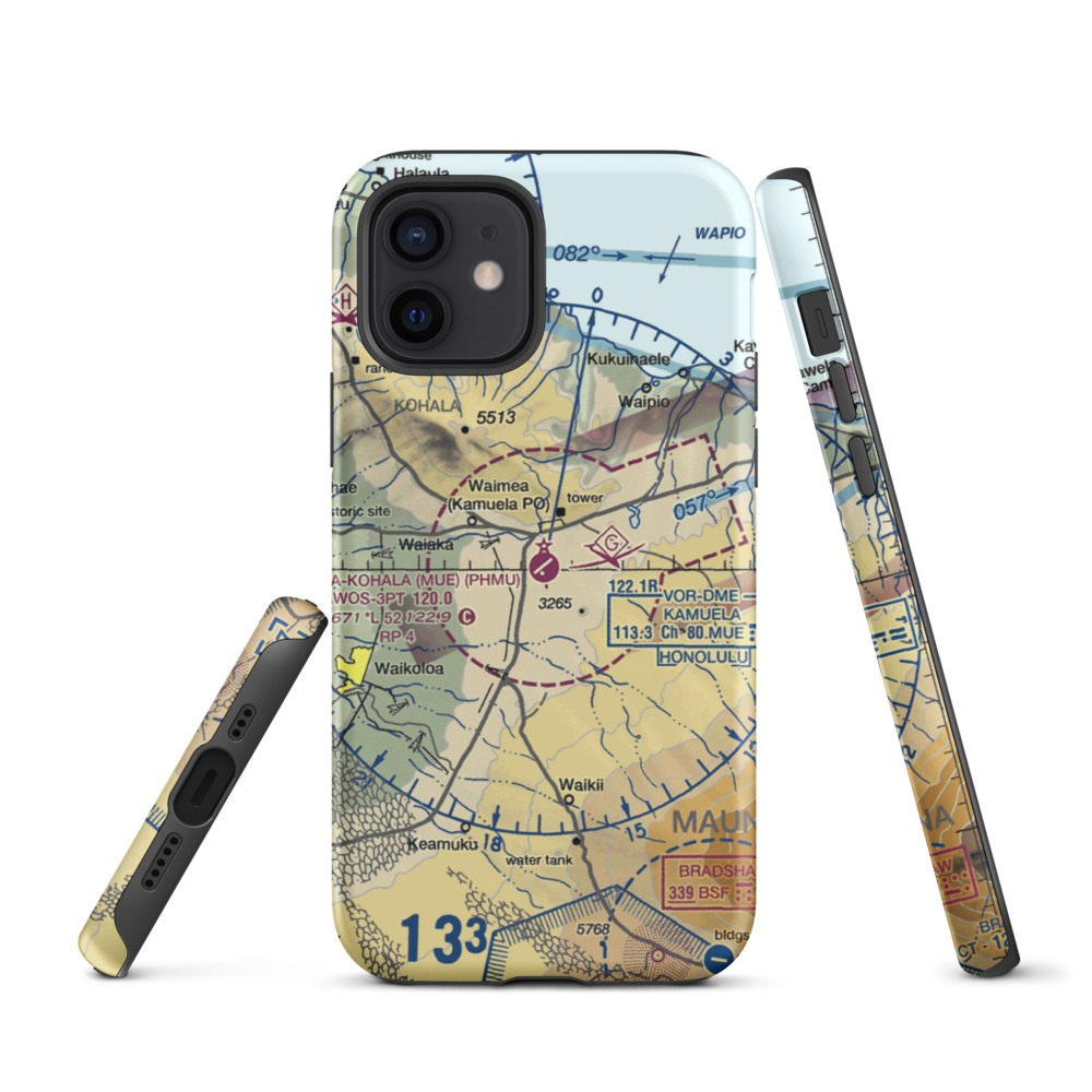 Waimea Kohala Airport (MUE) VFR Sectional  Tough iPhone Case iPhone 12 model shown