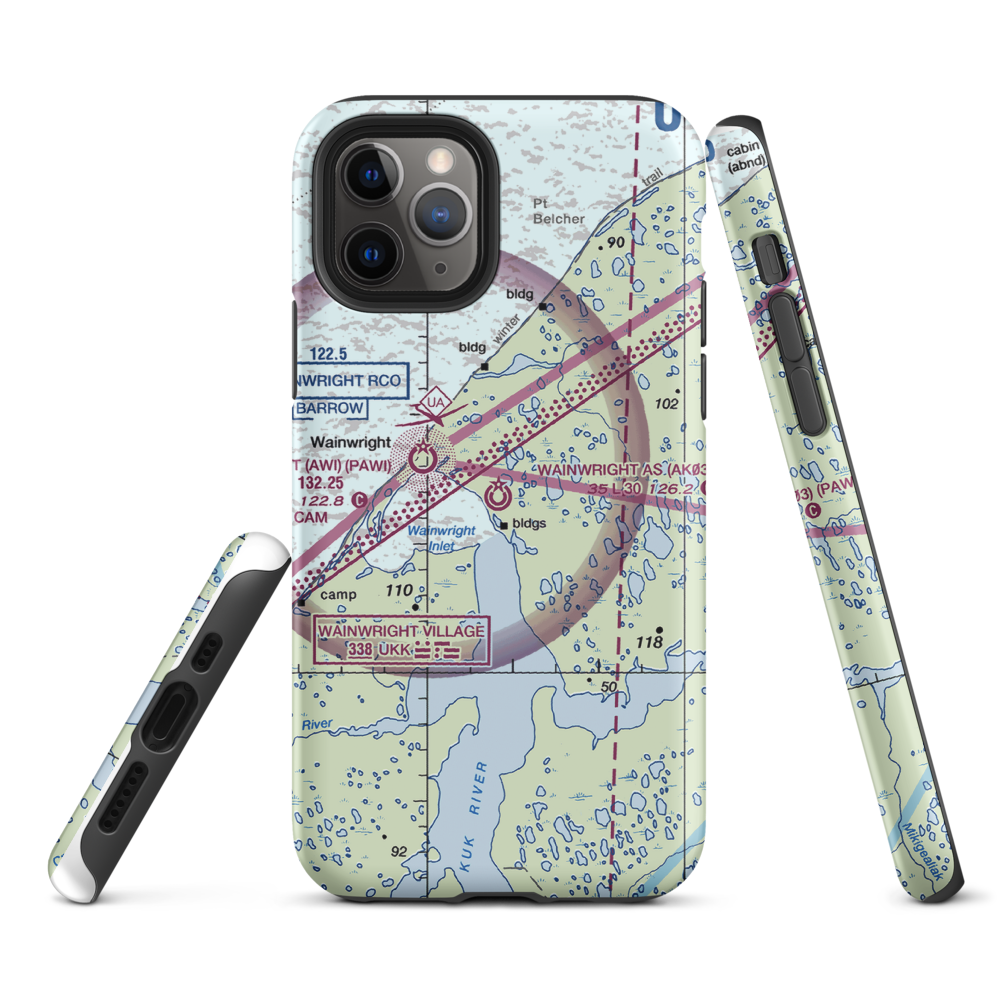 Wainwright Air Station (AK03) VFR Sectional  Tough iPhone Case iPhone 11 Pro model shown