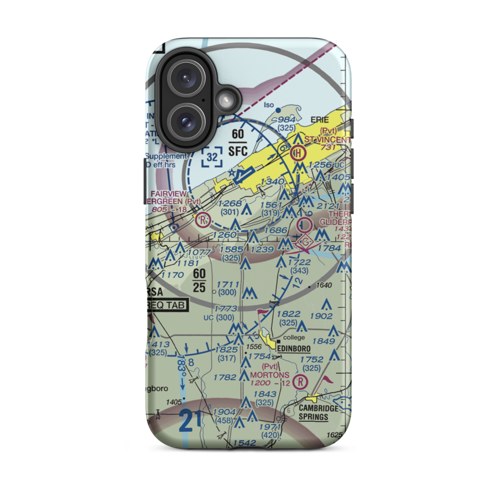 Waisley Airport (38PN) VFR Sectional  Tough iPhone Case iPhone 16 Plus model shown
