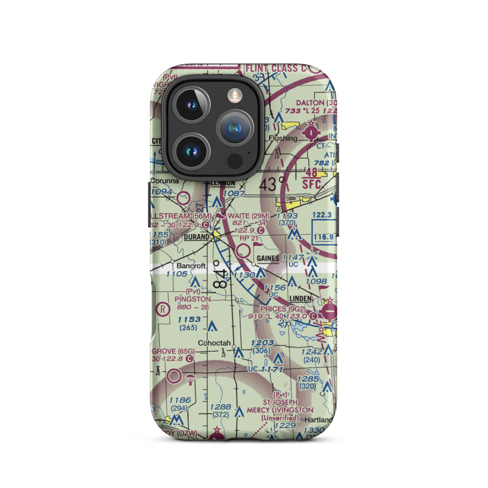 Waite Field Airport (29M) VFR Sectional  Tough iPhone Case iPhone 16 Pro model shown