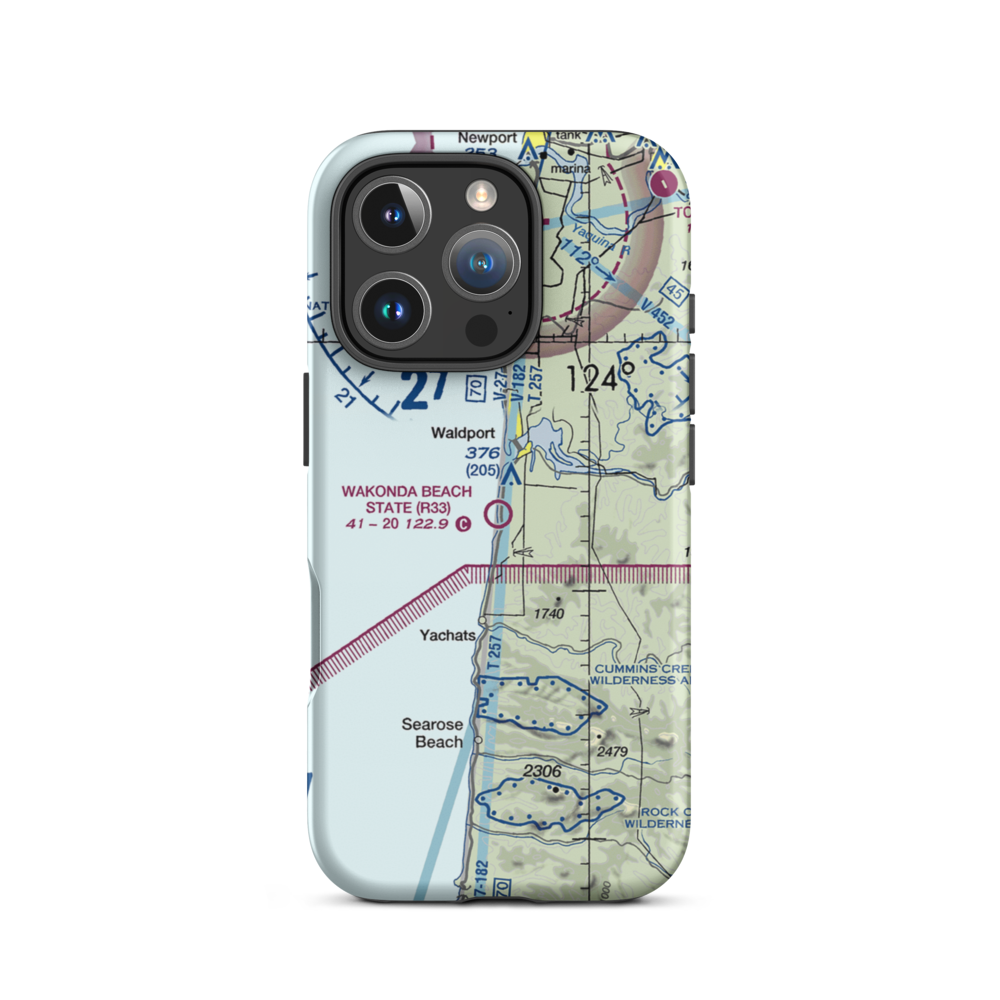 Wakonda Beach State Airport (R33) VFR Sectional  Tough iPhone Case iPhone 16 Pro model shown