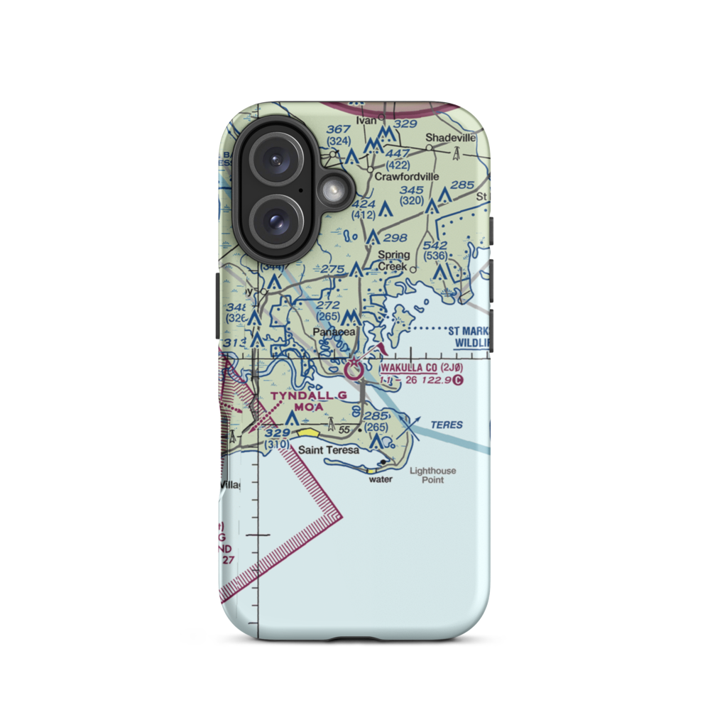 Wakulla County Airport (2J0) VFR Sectional  Tough iPhone Case iPhone 16 model shown