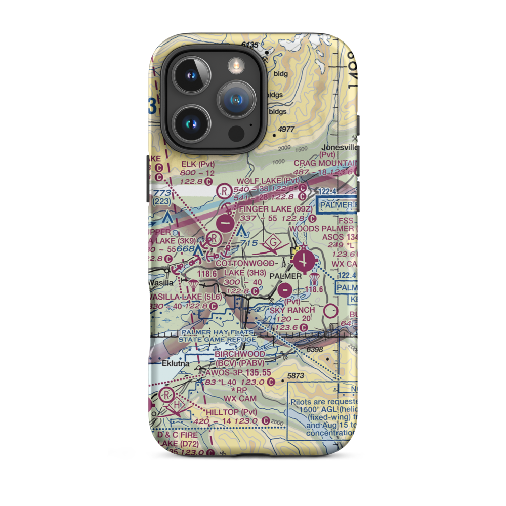 Walby Lake Seaplane Base (AA85) VFR Sectional  Tough iPhone Case iPhone 16 Pro Max model shown