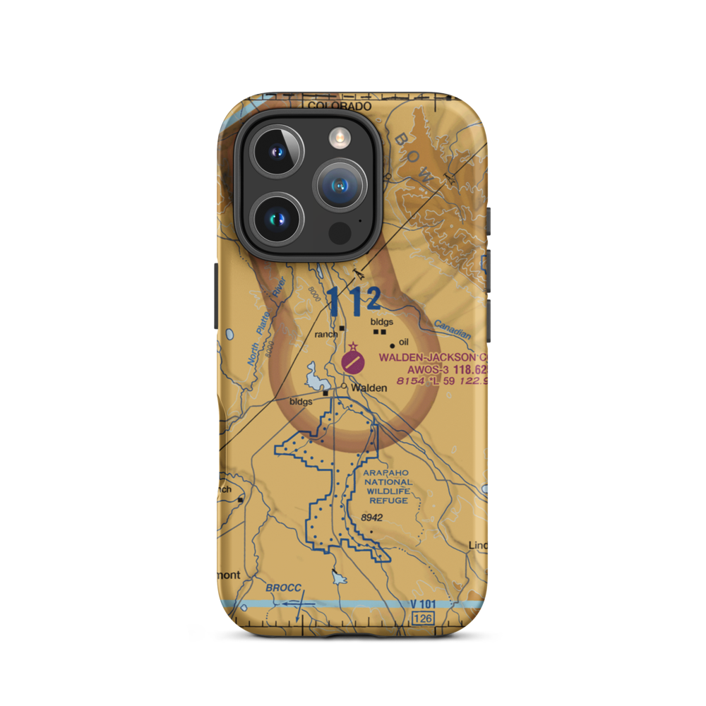 Walden Jackson County Airport (33V) VFR Sectional  Tough iPhone Case iPhone 16 Pro model shown
