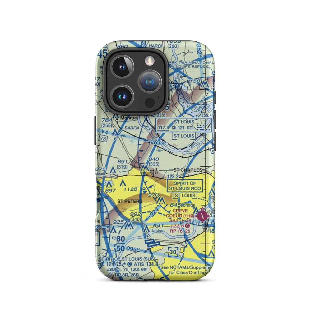 Waldmeister Farm Airport (45MO) VFR Sectional  Tough iPhone Case iPhone 16 Pro model shown