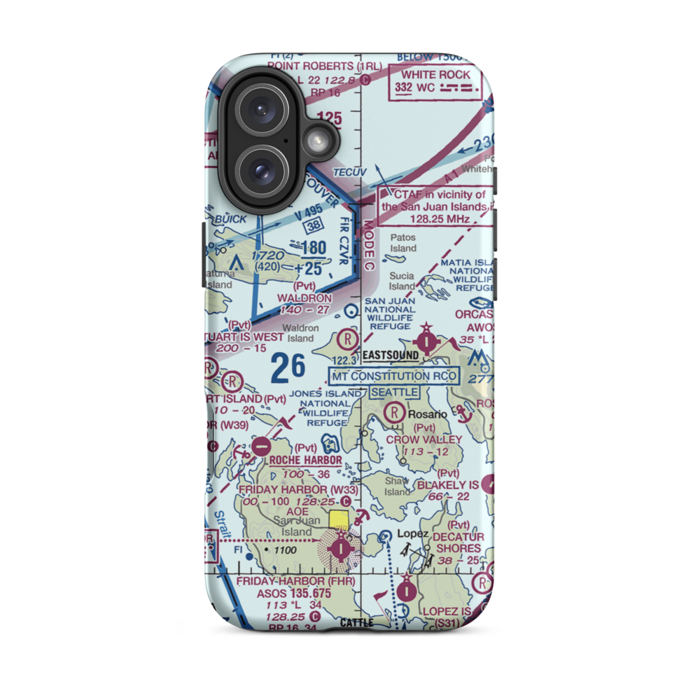 Waldron Airstrip (WDN) VFR Sectional  Tough iPhone Case iPhone 16 Plus model shown