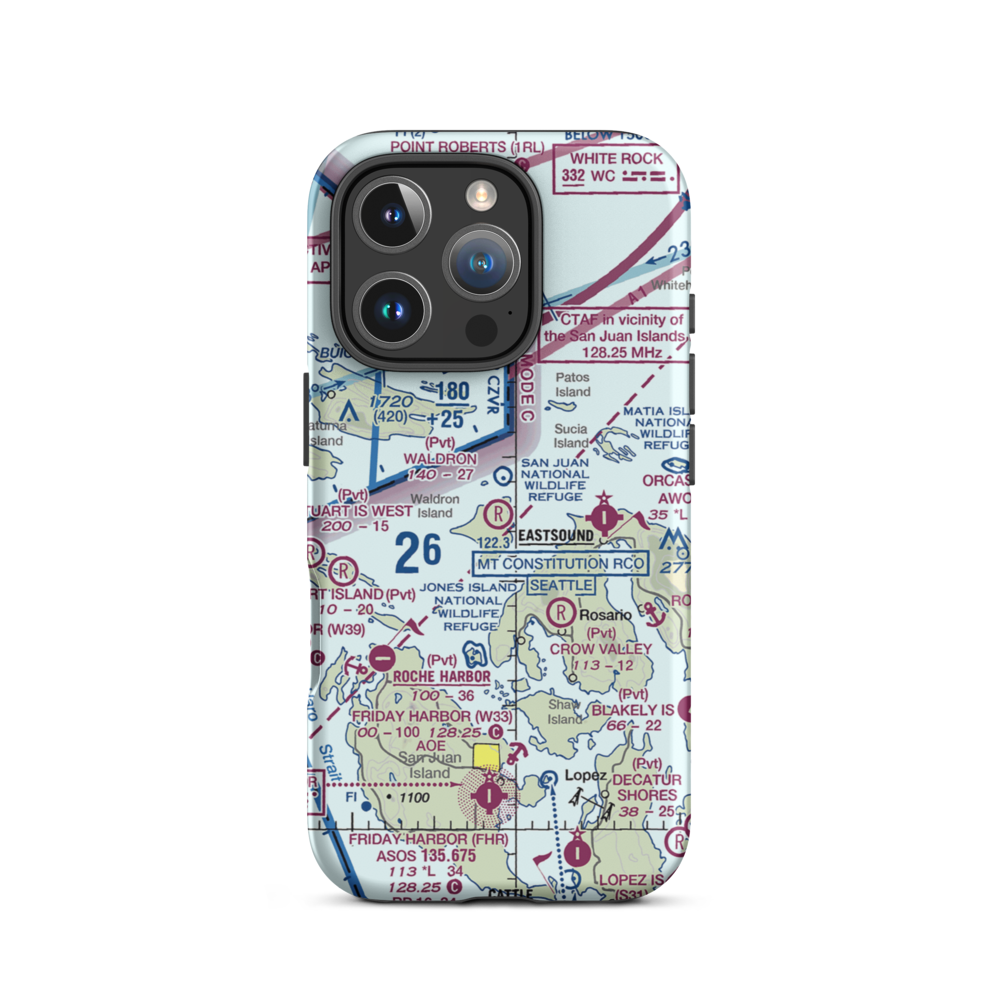 Waldron Airstrip (WDN) VFR Sectional  Tough iPhone Case iPhone 16 Pro model shown