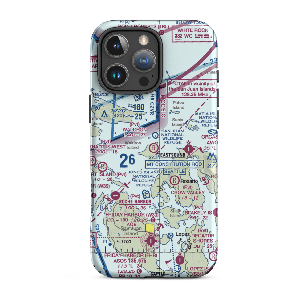 Waldron Airstrip (WDN) VFR Sectional  Tough iPhone Case iPhone 16 Pro Max model shown