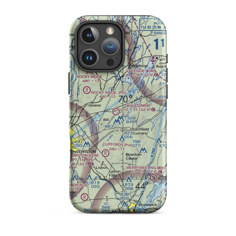 Wales Airport (ME6) VFR Sectional  Tough iPhone Case iPhone 16 Pro Max model shown