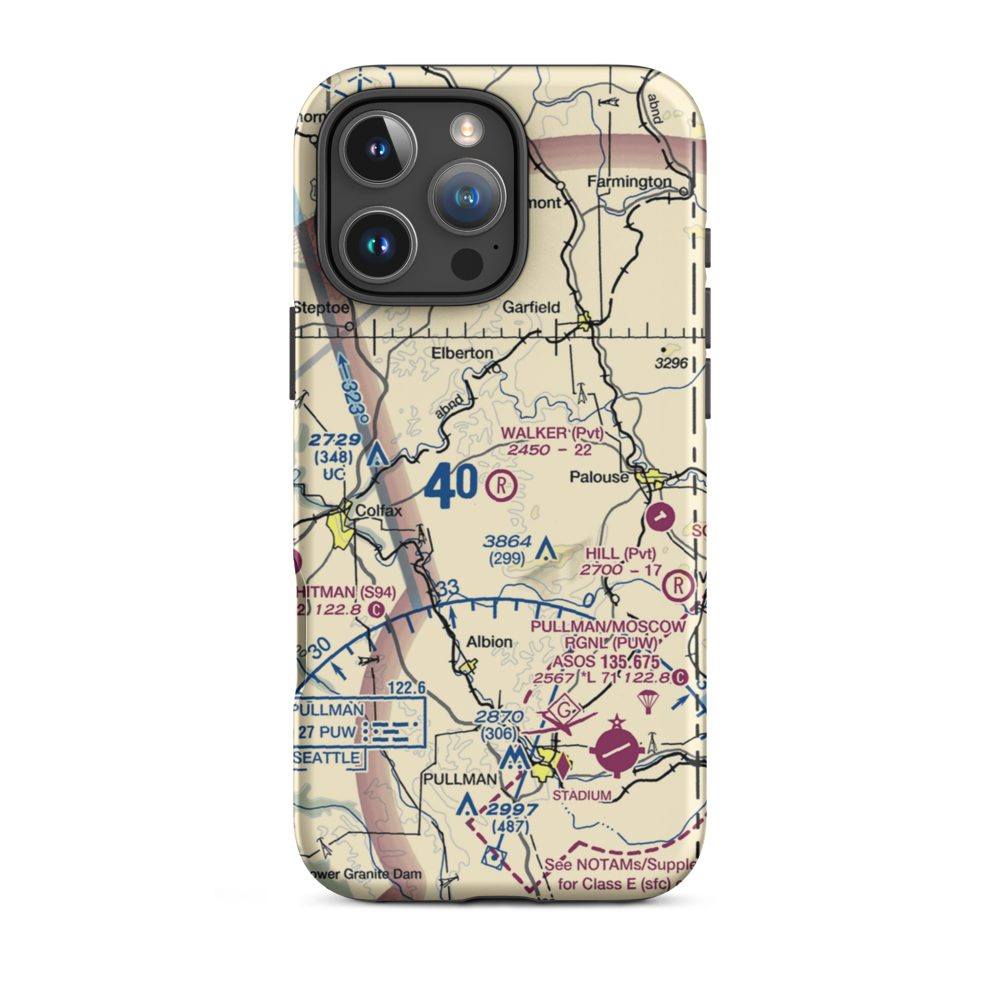 Walker Airport (12WT) VFR Sectional  Tough iPhone Case iPhone 16 Pro Max model shown