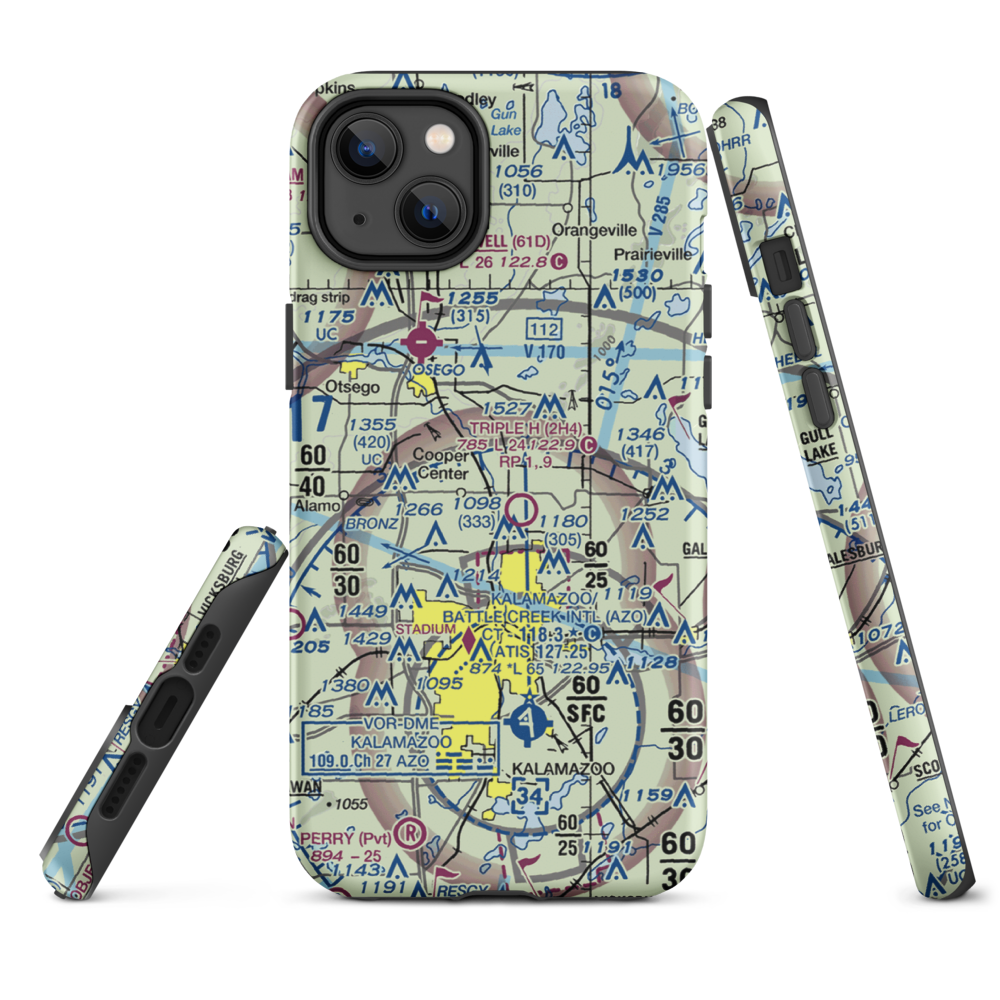 Walker Airport (7MI7) VFR Sectional  Tough iPhone Case iPhone 14 Plus model shown