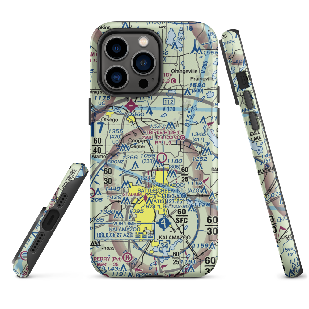 Walker Airport (7MI7) VFR Sectional  Tough iPhone Case iPhone 14 Pro Max model shown