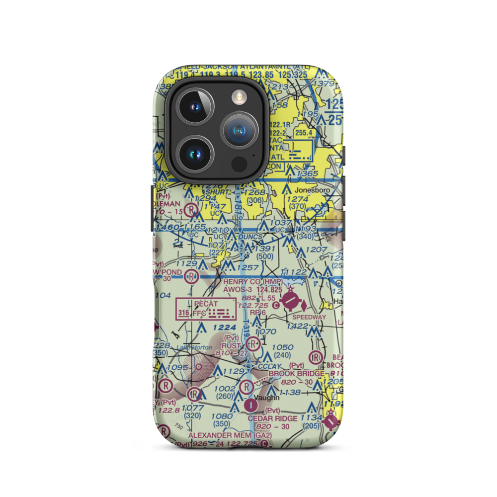 Walker Field (GA90) VFR Sectional  Tough iPhone Case iPhone 16 Pro model shown