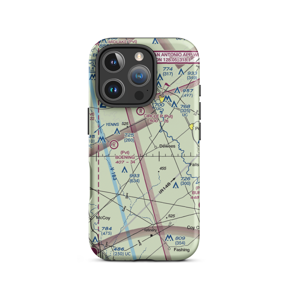 Wall Flying Service Airport (8TE1) VFR Sectional  Tough iPhone Case iPhone 16 Pro model shown