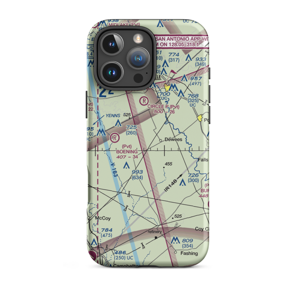 Wall Flying Service Airport (8TE1) VFR Sectional  Tough iPhone Case iPhone 16 Pro Max model shown