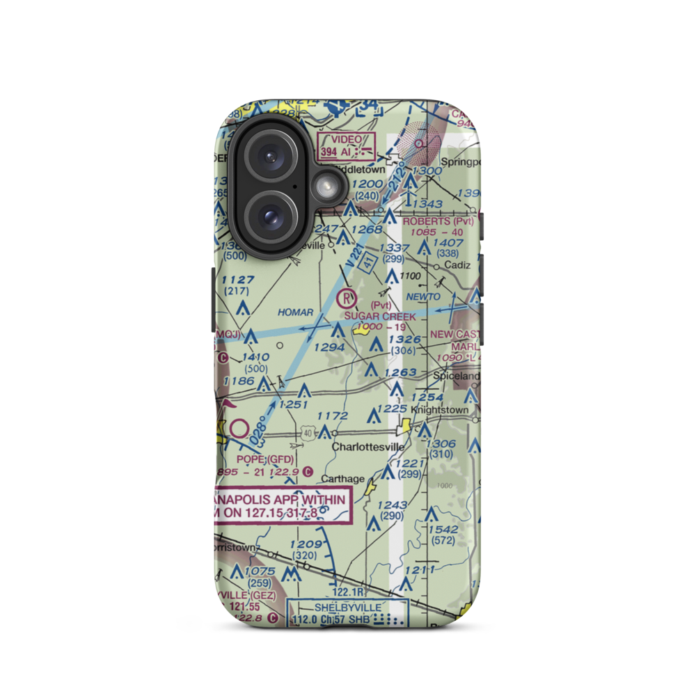 Wallace Field (II78) VFR Sectional  Tough iPhone Case iPhone 16 model shown